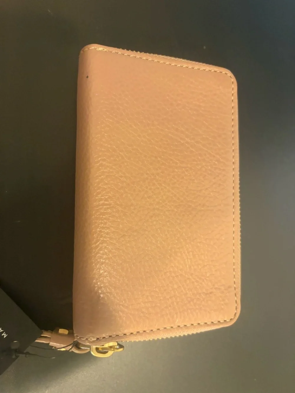 Marc Jacobs Pebbled Leather Wristlet in Blush Taupe with Gold Hardware